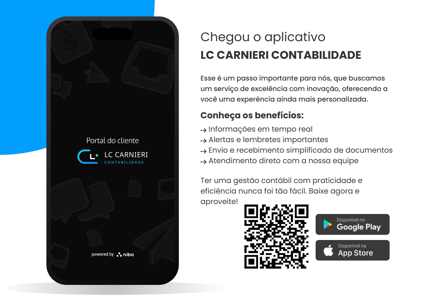 Aplicativo LC Carnieri Contabilidade — portal do cliente